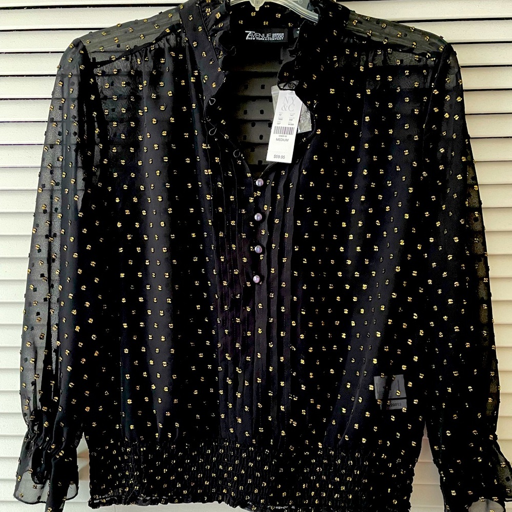 Black print blouse